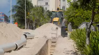 La obra para la ampliación del abastecimiento de agua está ubicada a la altura del km 20.5 de la Zona Hotelera de Cancún