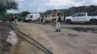 La Guardia Nacional acudió al lugar para apoyar en el rescate de los siete hombres que se encontraban ahí