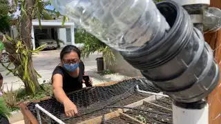 Wendy Lira invita a los vecinos a involucrarse y agarrar lo que necesiten de la siembra