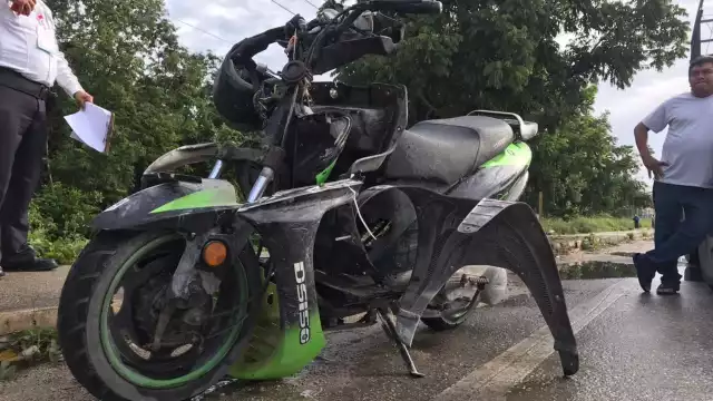 La motocicleta fue llevada a las instalaciones de la Secretaría de Seguridad Pública de Cancún