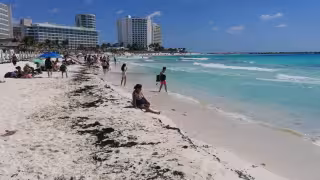 Playas de Cancún registran tregua del sargazo y alta afluencia de bañistas hoy domingo