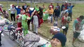 Los ocho hombres salieron de su natal Peto el 7 de noviembre para cumplir su promesa de fe