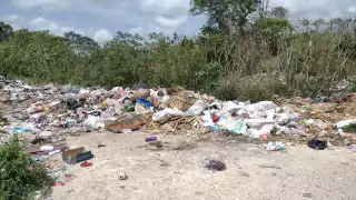 Basurero en  la comunidad XHazil Sur.