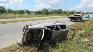 Al lugar agentes de la Secretaria de Seguridad Pública (SSP), quienes tomaron conocimiento del accidente