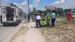Ebrio motociclista  es hospitalizado tras derrapar en Escárcega