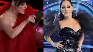 Lolita Cortés tomó su celular, se quitó el micrófono y salió del estudio de La Academia 20 Años tras darse la lista de finalistas