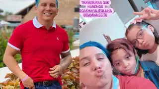 El cantante Edwin Luna está con su familia en la Riviera Maya