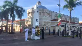 Rinden homenaje a Niños Héroes en Cozumel (Karina Carrión)