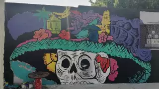Celebran el Día de Muertos con un mural en Ciudad del Carmen