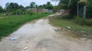 Ondas tropicales inundan calles y predios en colonias de Escárcega