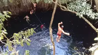 Kukulcán es el primer cuerpo de agua de la comunidad, un sitio habilitado para que los visitantes puedan acampar