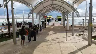 Así lució la terminal marítima de Ultramar en Puerto Juárez la mañana de este viernes. Foto: Erick Marfil