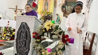 Fieles celebran el inicio del adviento con bendición de coronas en Campeche