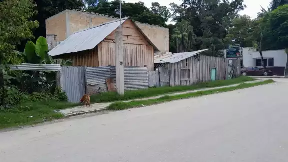 Los jóvenes destruyeron la puerta de la casa de madera para ingresar a robar Los jóvenes destruyeron la puerta de la casa de madera para ingresar a robar
