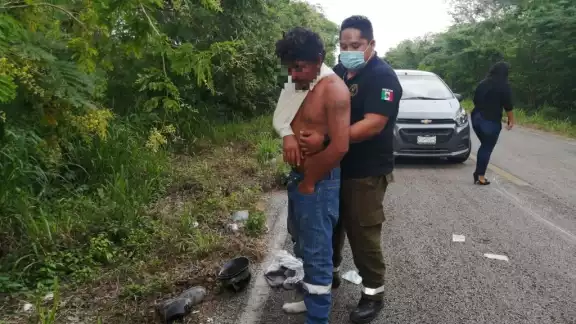 Un elemento de la policía de Motul señaló que el hombre tenía aliento alcoholico Un elemento de la policía de Motul señaló que el hombre tenía aliento alcoholico