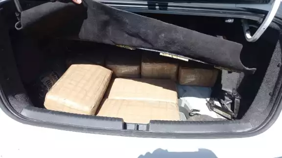 Los 21 kilos de marihuana estaban distribuidos en siete cajas