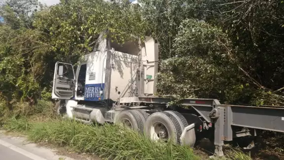 Para sacarlo de la maleza se ameritó de una grúa de la dirección de seguridad pública y tránsito municipal Para sacarlo de la maleza se ameritó de una grúa de la dirección de seguridad pública y tránsito municipal