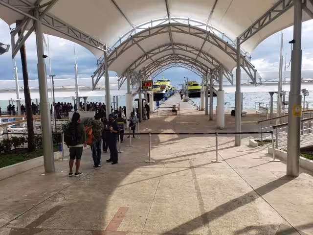 Así lució la terminal marítima de Ultramar en Puerto Juárez la mañana de este viernes. Foto: Erick Marfil