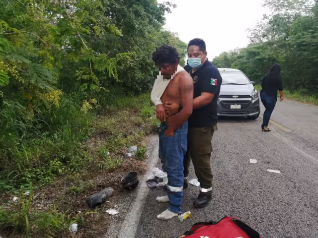 Un elemento de la policía de Motul señaló que el hombre tenía aliento alcoholico