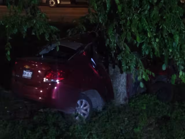 El vehículo se impactó contra un árbol tras perder el control, presuntamente por exceso de velocidad