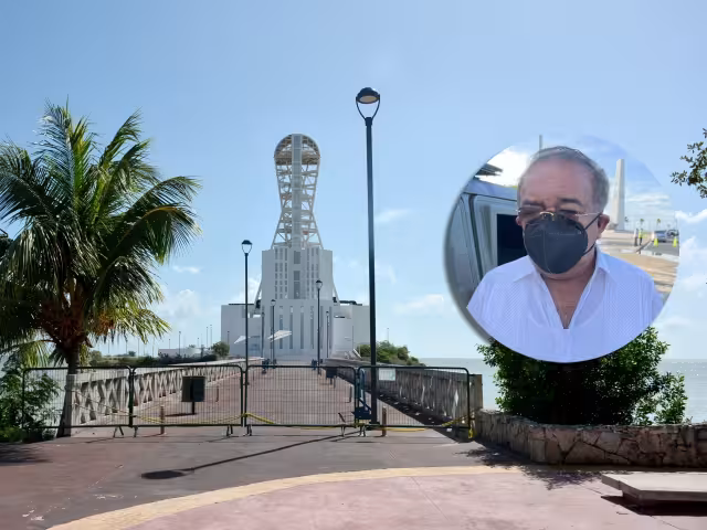 La megaescutura de Chetumal ha recibido diversos mantenimientos en el mandato de Carlos Joaquín, y que no ha podido ser usado más que para proyecciones