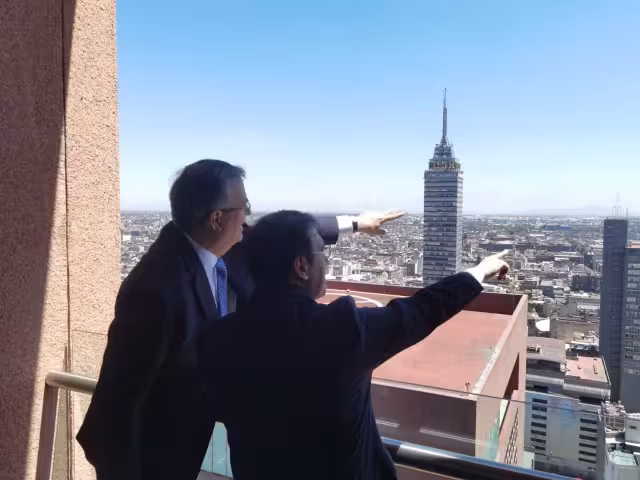 Ambos secretarios compartieron una comida privada en la sede de la Secretaría de Relaciones Exteriores, en la CDMX. Foto: Twitter @m_ebrard