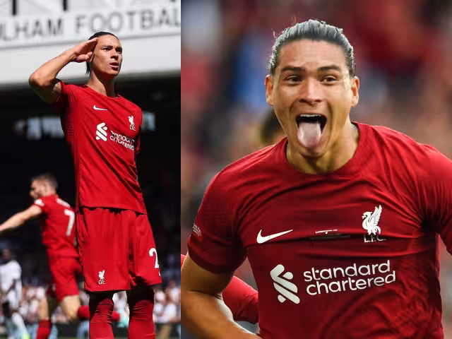 Darwin Núñez tuvo gol y asistencia representando al Liverpool, donde al minuto 63 del encuentro en el Craven Cottag, reglaó un gol a los 'reds'