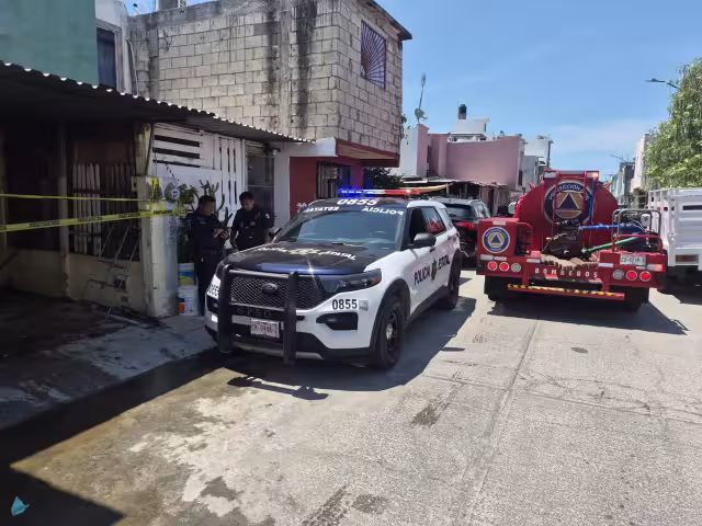 Dos menores lesionados en incendio en Villas de Santa Ana fueron trasladados a Mérida.