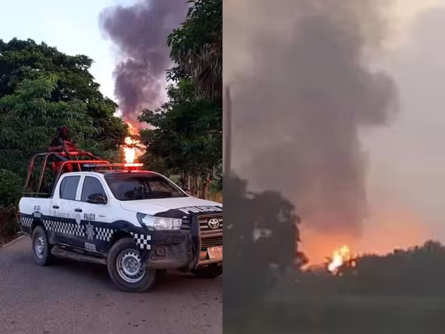 Protección Civil de Veracruz evacuó a las personas de zonas aledañas al sitio de la explosión del ducto de Pemex en Chacaltianguis