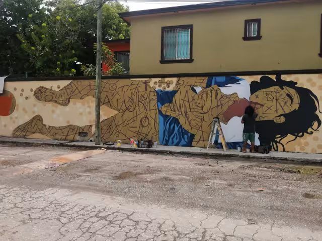 El mural está localizado en la colonia Justo Sierra de Ciudad del Carmen Foto: Irene Barradas