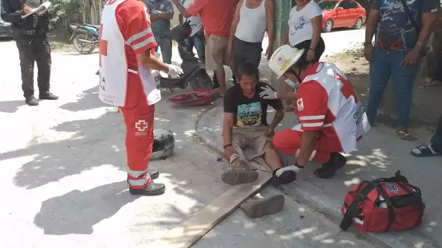 Aunque el hombre recibió atención de la Cruz Roja tuvo que ser trasladado al un hospital