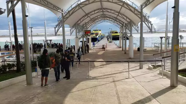 Así lució la terminal marítima de Ultramar en Puerto Juárez la mañana de este viernes. Foto: Erick Marfil