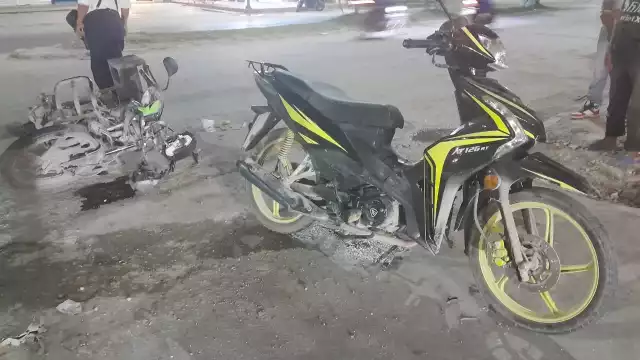 Los daños materiales fueron mínimos en ambas motocicletas
