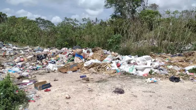 Basurero en  la comunidad XHazil Sur.