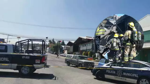 La zona de la explosión fue acordonada y evacuada para evitar más lesionados y permitir los trabajos de los bomberos en el área de la fábrica de Quratex en Puebla