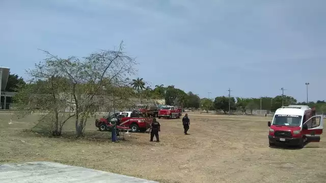 El helicóptero llegó al campo de tiro de la inalámbrica ubicado en la ciudad de Mérida