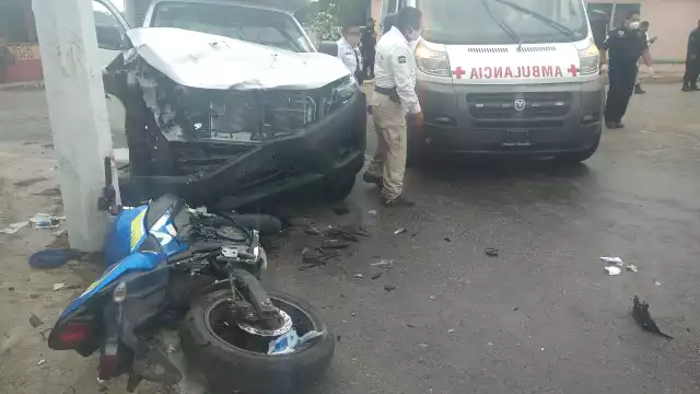 El motociclista fue reportado como grave