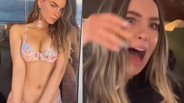 Belinda fue grabada mientras reaccionaba a la turbulencia que se sintió en un vuelo que tomó para celebrar su cumpleaños