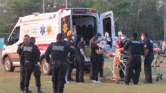 Dicho traslado hasta el campo de la Sebastián Molas donde aterrizo la nave, fue coordinada por la policía municipal y estatal y bomberos.