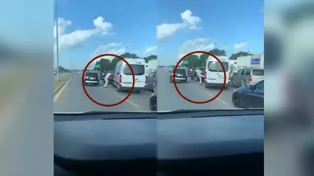 Un automovilista que presenció el hecho, lo grabó, y posteriormente comenzó a circular en las redes sociales