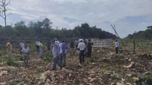 Los ejidatarios le invocaron a los dioses Mayas para que el Tren Maya no pase en predios ejidales