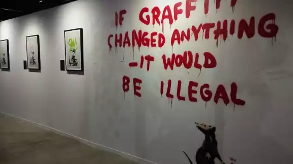 The Art of Bansky es una exposición que tributa al artista anónimo británico Banksy The Art of Bansky es una exposición que tributa al artista anónimo británico Banksy