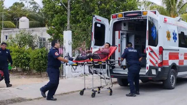 El hombre presentó una fractura expuesta en el brazo derecho