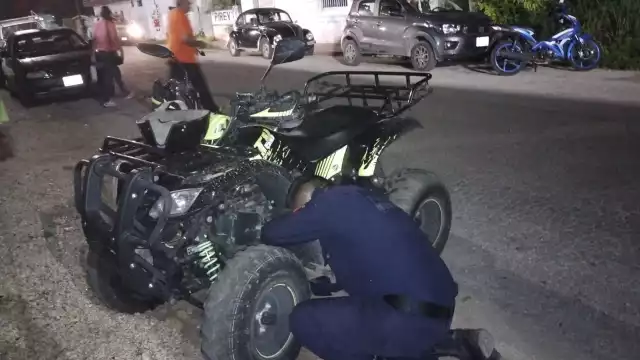 La cuatrimoto fue hallada calles adelante