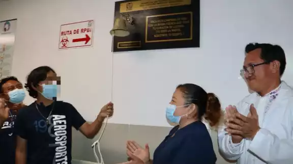 Jesús tocó la campana de la victoria tras vencer al cáncer de médula ósea