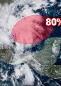 Su probabilidad de desarrollo ciclónico aumentó a 80% durante los próximos siete días.