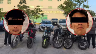 Caen dos presuntos robamotos en la Supermanzana 235 de Cancún; recuperan seis unidades