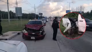 Camioneta derrapa en el bulevar Colosio de Cancún y genera caos vial: VIDEO