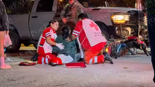 Joven resulta lesionada tras choque entre motocicleta y vehículo de la Marina en Felipe Carrillo Puerto