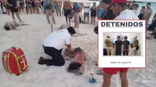 Detienen a dos hombres por el accidente de motos acuática en Playa Gaviota Azul de Cancún